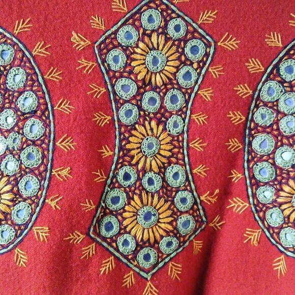 Embroidered Boho Jacket with Mirror Work & Fringe - Picture 4 of 6